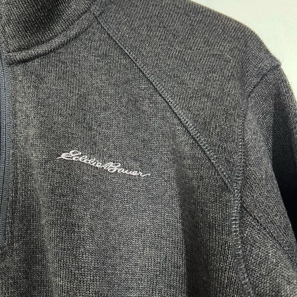 Eddie Bauer Men's Radiator Fleece Pullover Sweater Quarter-Zip Gray‎ Sz L Basic - Picture 4 of 9